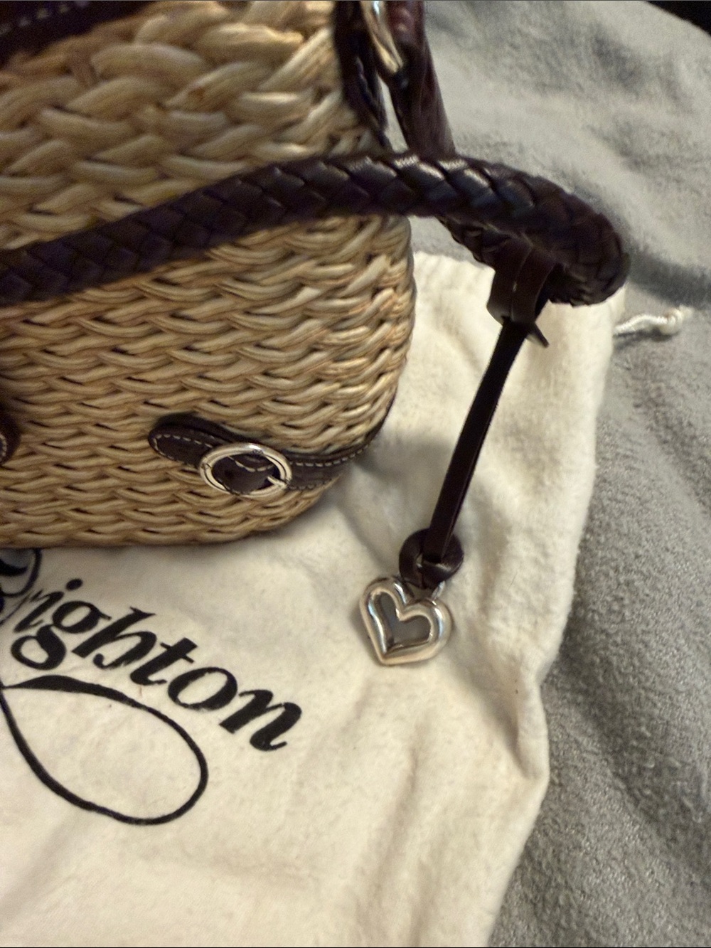 Brighton Woven Straw Shoulder Bag with dust bag - Picture 2 of 8